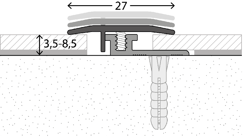 Prinz LPS Design Übergangsprofil Nr. 326, 27 mm