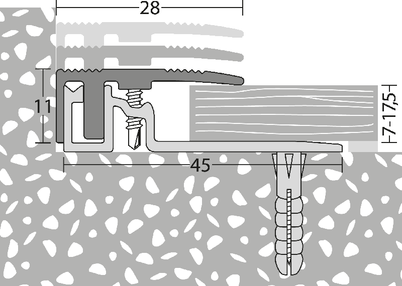 Prinz - PS 400 Abschlussprofil Nr. 407, 28 x 11 mm