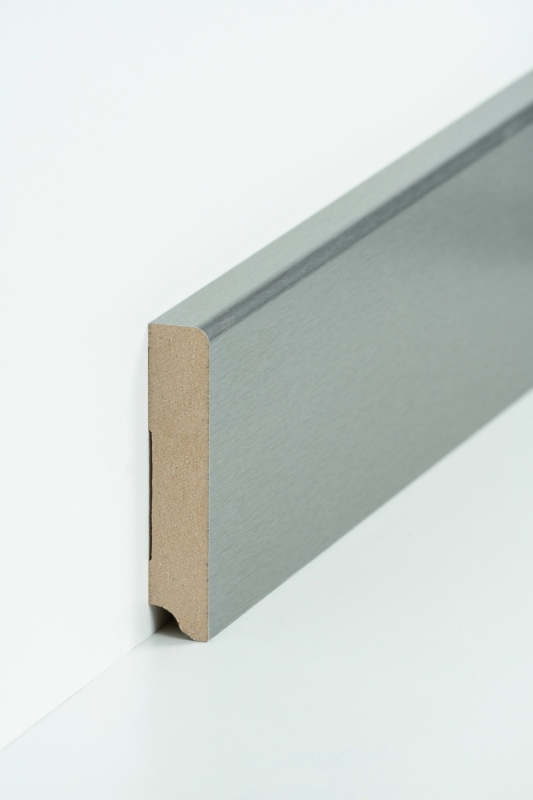 Südbrock Fußleiste 19 mm, Oberkante abgerundet, MDF-Kern, Metallicfolie farbig