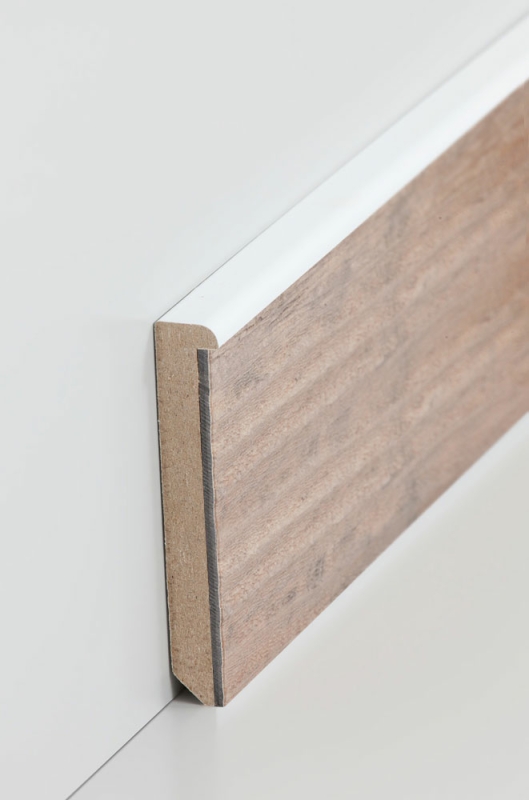 Südbrock Fußleiste f. Designbeläge, 13 x 81 x 2500 mm, MDF-Kern, Oberkante abgerundet