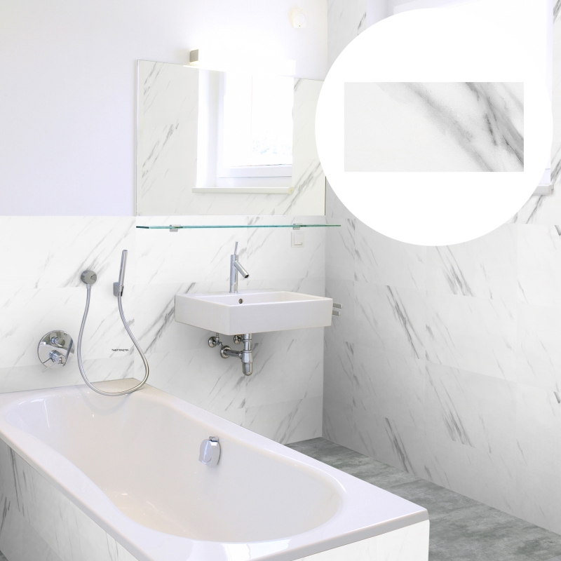 Revêt Vinyl Wandfliesen Marmor Hochglanz 60x30 cm | wasserfest, kratzfest