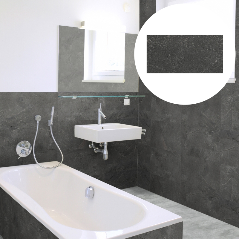 Revêt Vinyl Wandfliese Slate Matt 60x30 cm | wasserfest, kratzfest