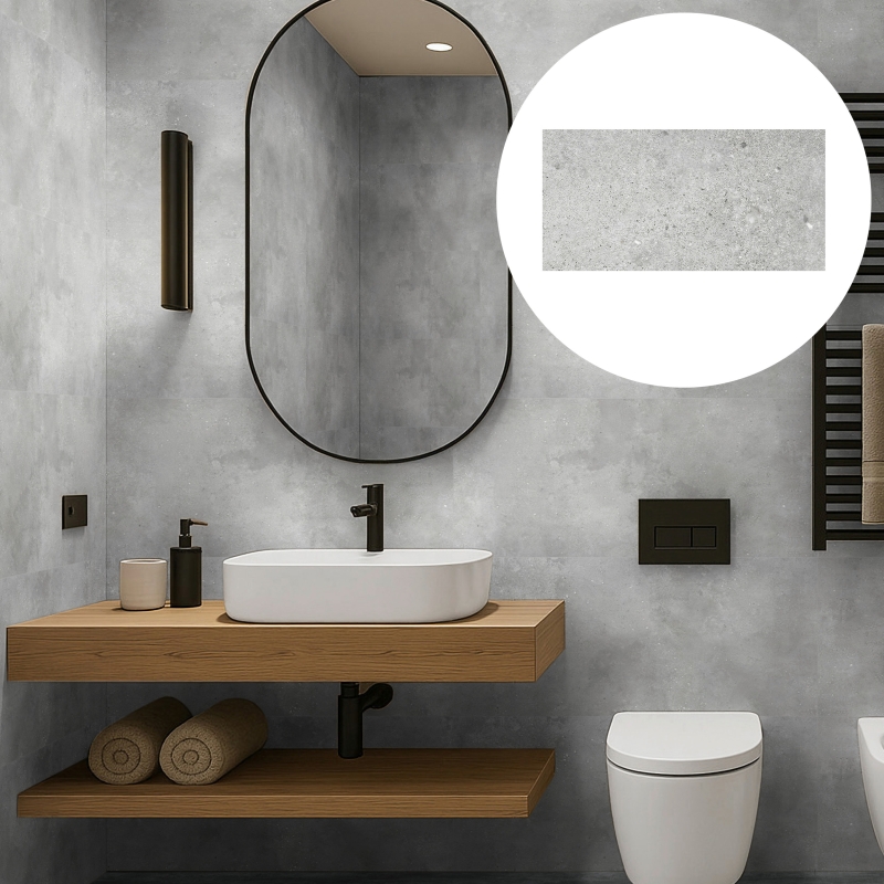 Revêt Vinyl Wandfliese Concrete Matt 60x30 cm | wasserfest, kratzfest