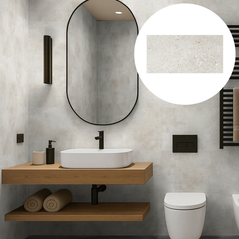 Revêt Vinyl Wandfliese Beige Matt 60x30 cm | wasserfest, kratzfest