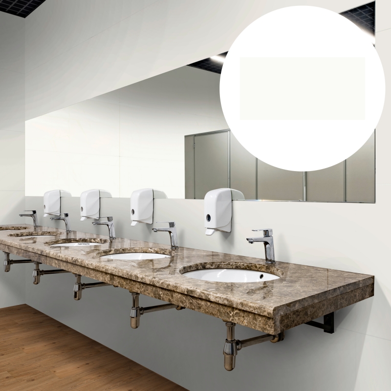 Revêt XL-Vinyl-Wandfliese Weiß Hochglanz 120x60 cm | wasserfest, kratzfest