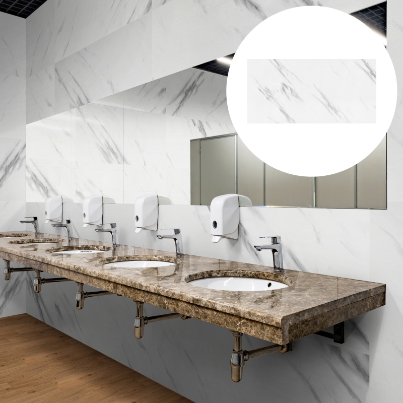 Revêt XL-Vinyl-Wandfliese Marmor Hochglanz 120x60 cm | wasserfest, kratzfest