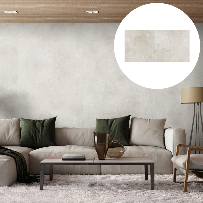 Revêt XL-Vinyl-Wandfliese Beige Matt 120x60 cm | wasserfest, kratzfest