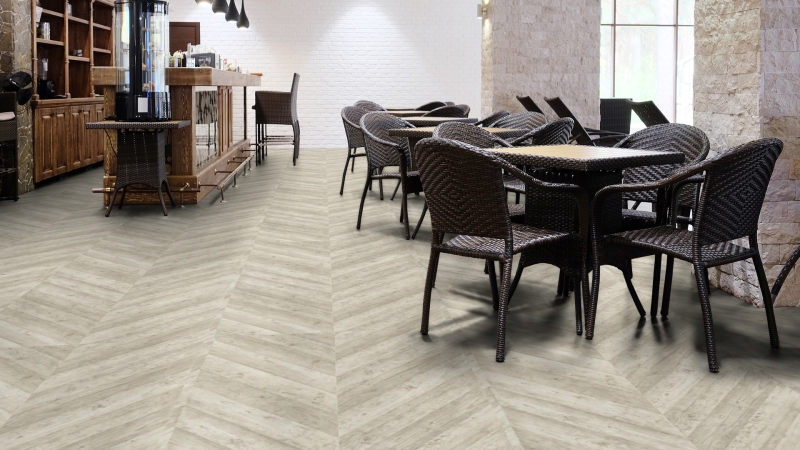 Objectflor Expona Flow Painted Chevron 9828 Designboden Bahnware