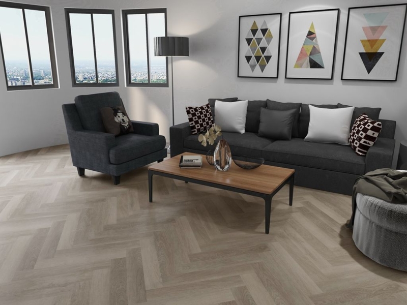 CHECK One - 2073H Lausitz Eiche Herringbone inkl. Trittschall Premium