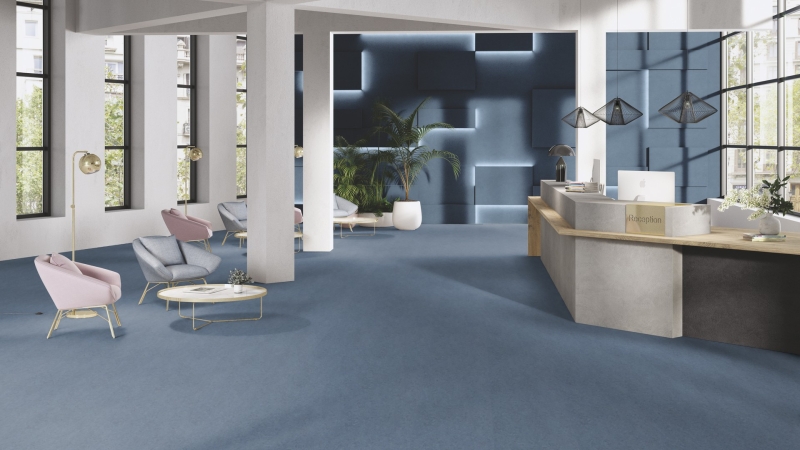 Gerflor DLW Marmorette NEOCARE™ 0022 Autumn Blue Linoleum Bahnenware 2,5 mm