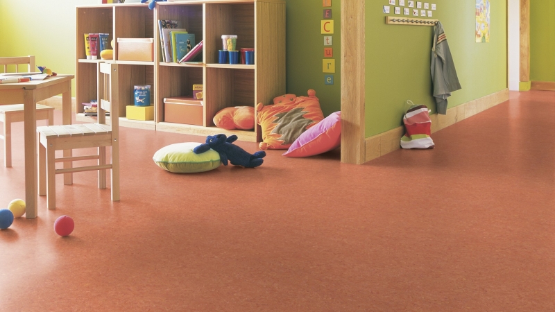 Gerflor DLW Marmorette Acoustic NEOCARE™ 0019 Sunset Orange Linoleum Bahnenware