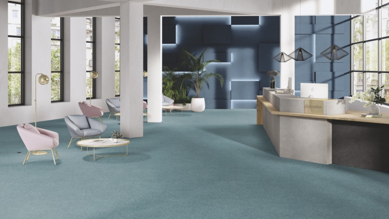Gerflor DLW Marmorette NEOCARE™ 0099 Grey Turquoise Linoleum Bahnenware 2,5 mm