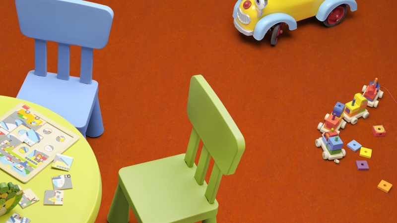 Gerflor DLW Marmorette NEOCARE™ 0117 Mandarin Orange Linoleum Bahnenware 2,5 mm