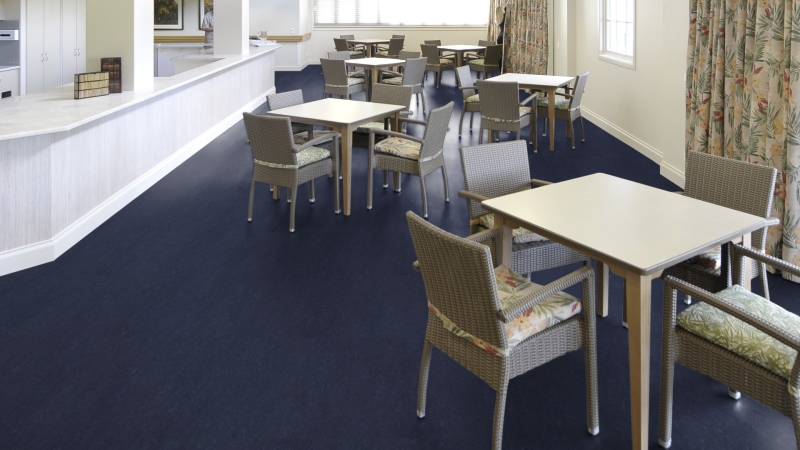Gerflor DLW Marmorette NEOCARE™ 0149 Dark Blue Linoleum Bahnenware 2,5 mm