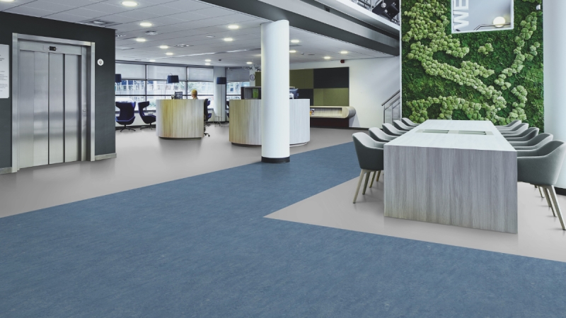 Forbo Marmoleum REAL - 3055 fresco blue Linoleum Bahnenware 2,5 mm