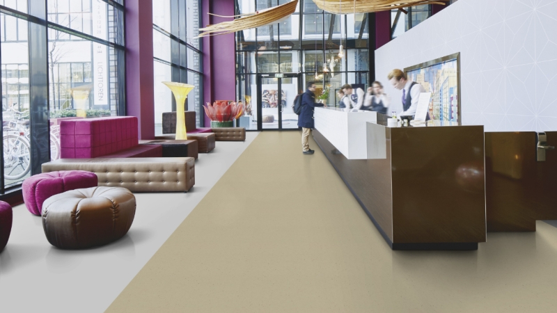 Forbo Marmoleum Cocoa - 3595 pannacotta Linoleum UNI Bahnenware 2,5 mm