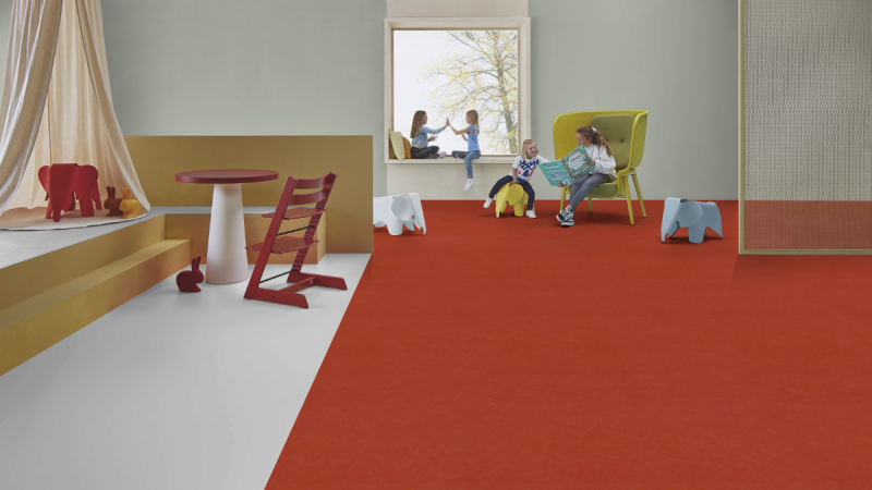 Forbo Marmoleum Walton - 3352 Berlin red Linoleum UNI Bahnenware 2,5 mm