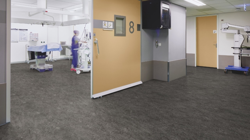 Forbo Marmoleum OHMEX - 73048 graphite Linoleum Bahnenware