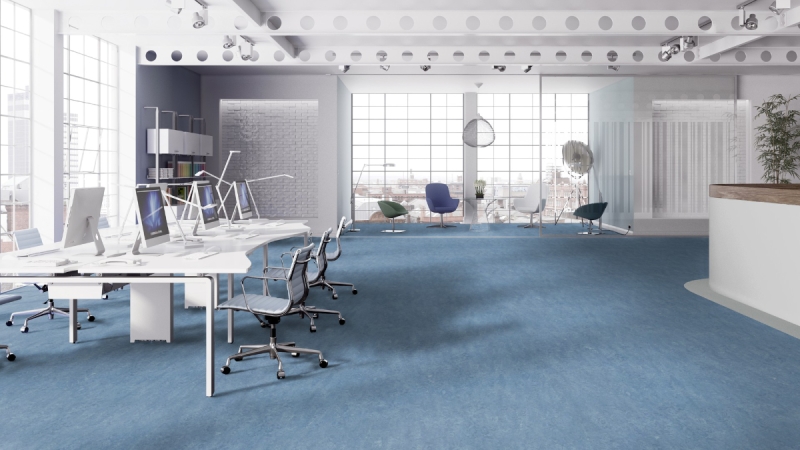 Forbo Marmoleum OHMEX - 73055 fresco blue Linoleum Bahnenware