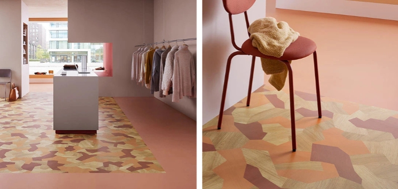 Forbo Sarlon Wood 15 dB / 19 dB - Akustikbelag - 98506T4315/19 terracotta shaped wood