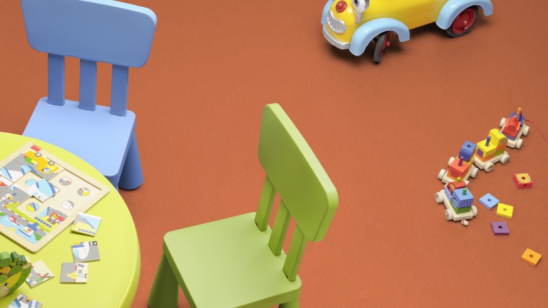 Gerflor DLW COLORETTE NEOCARE™ - 0016 Deep Orange Linoleum Bahnenware 2,5 mm