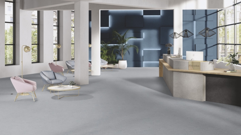 Gerflor DLW Marmorette LCH - 0055 Ash Grey Linoleum Bahnenware