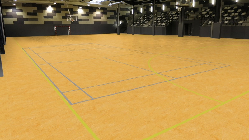 Gerflor DLW Linodur Sport 4 mm Neocare - 1074 Straw Yellow Linoleum Bahnenware