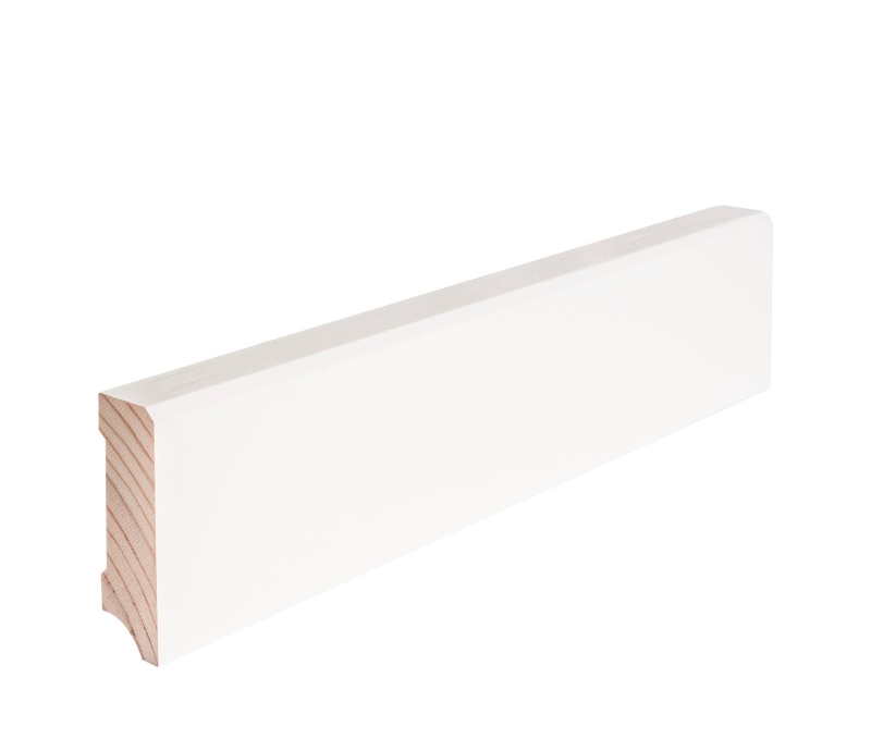 Hocotimber Sockelleiste Profil SB 612 RAL 9016 - Weichholz weiß 16x58x2400 mm