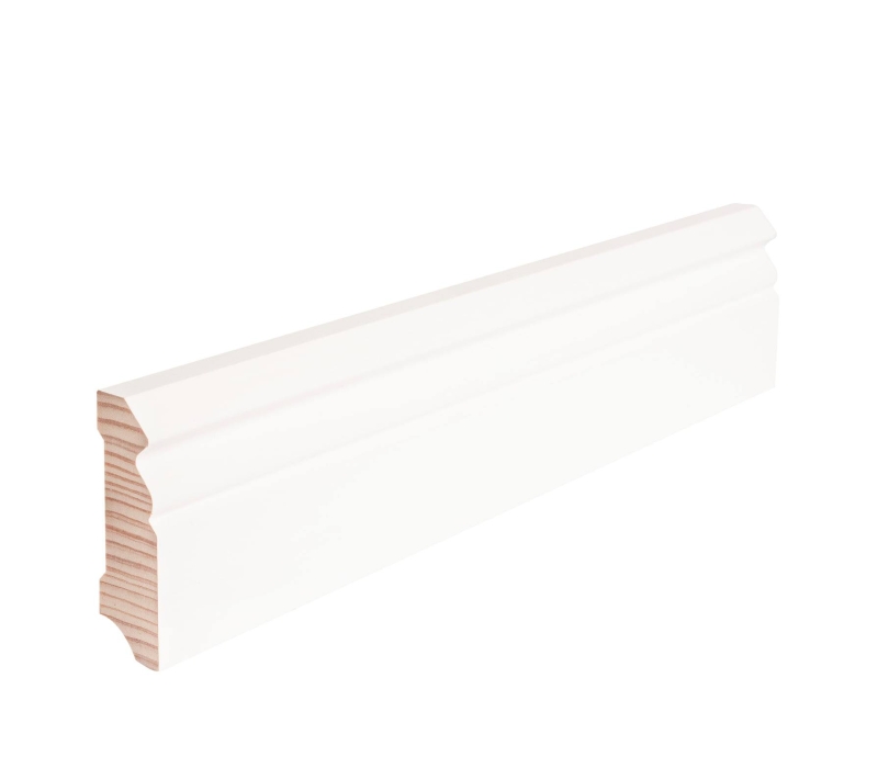 Hocotimber Sockelleiste Profil SB 624 RAL 9010 - Weichholz weiß 18x58x2400 mm