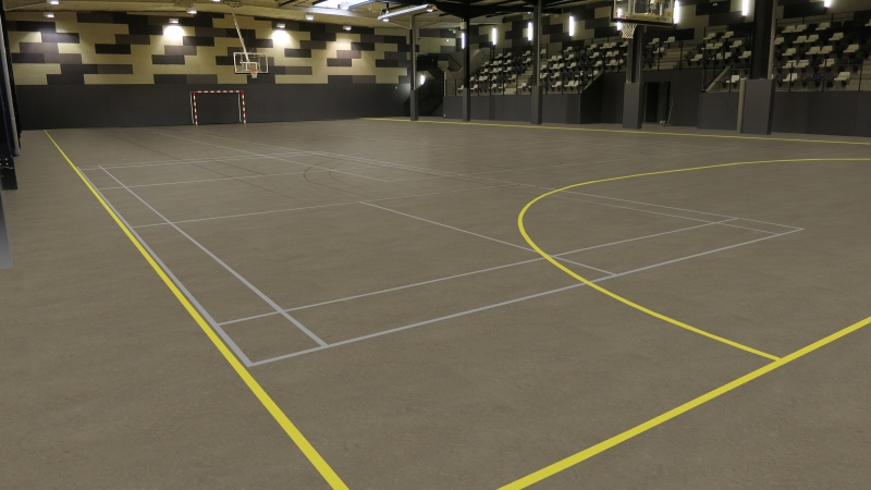 Gerflor DLW Linodur Sport 4 mm Neocare - 1059 Slate Grey Linoleum Bahnenware