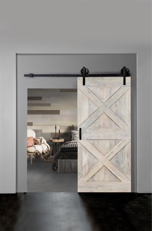 Schiebetür Indo Barndoor - White Washed Teak | Scheunentor