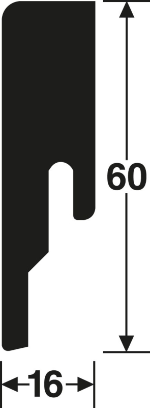 Wineo Unity-Fußleisten 16 / 60 für Wineo Bioboden/Designboden/Laminatboden